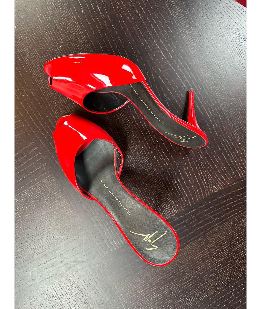 GIUSEPPE ZANOTTI DESIGN Красные босоножки из лакированной кожи, фото 3