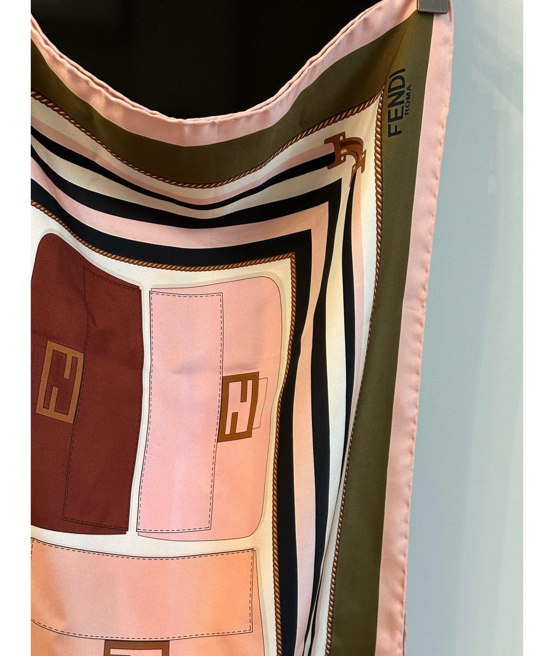 FENDI Мульти шелковый платок, фото 6