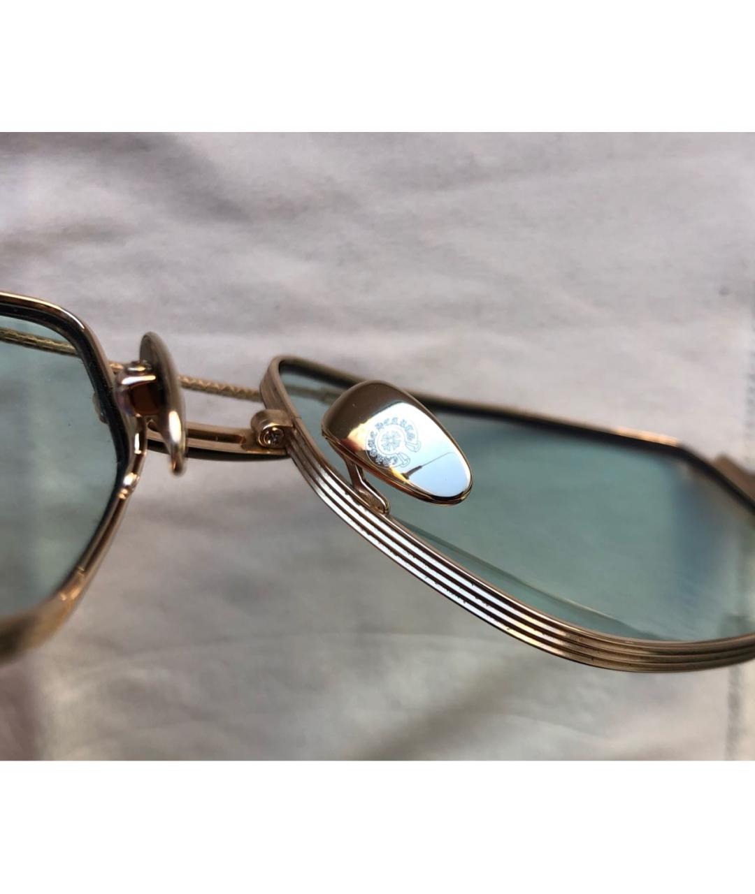 CHROME HEARTS Золотые металлические солнцезащитные очки, фото 7