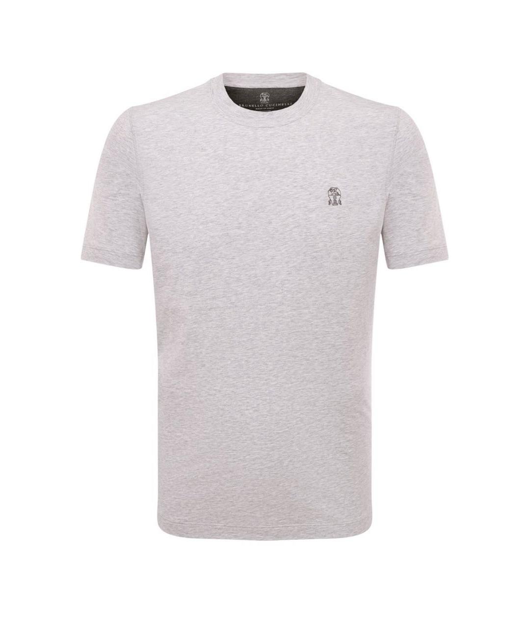 BRUNELLO CUCINELLI Серая хлопковая футболка, фото 1