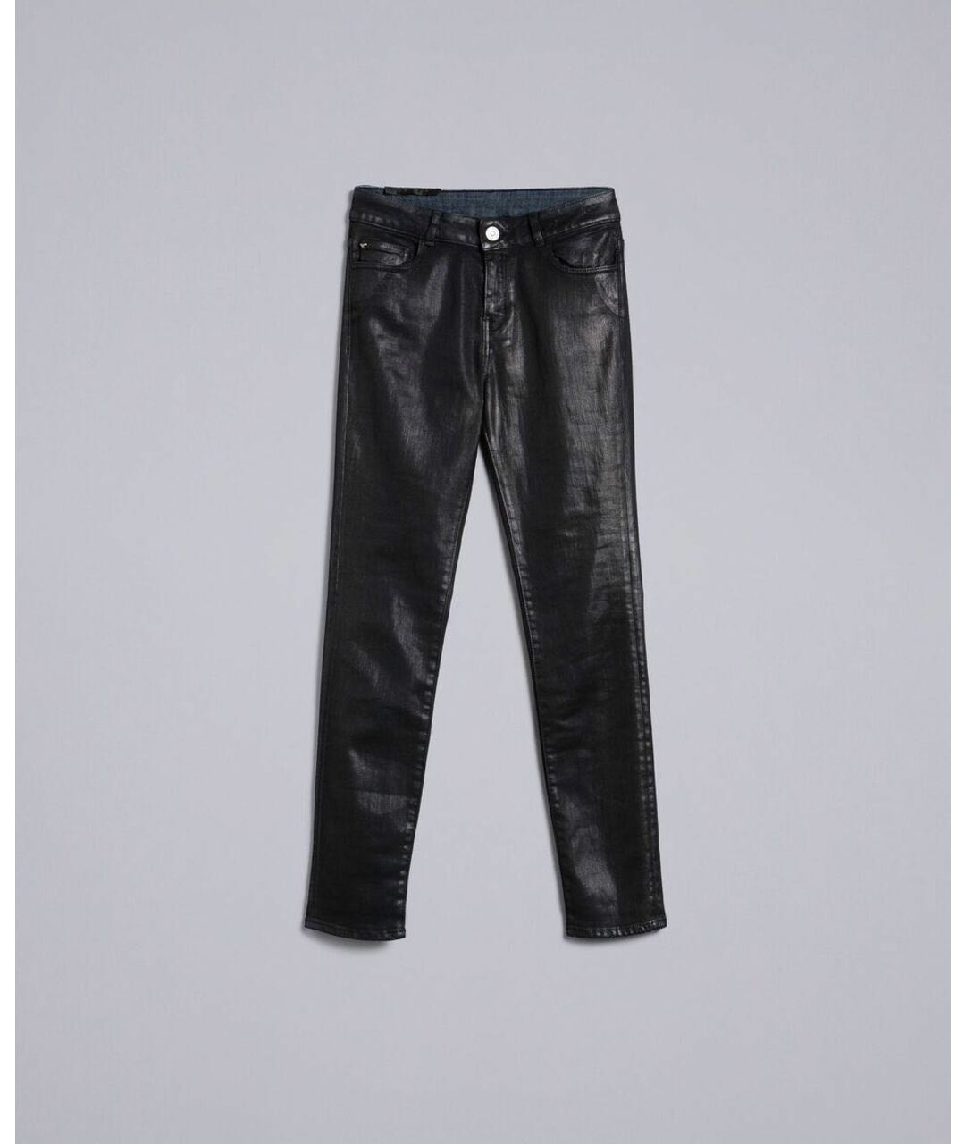 TWIN-SET Черные хлопко-эластановые брюки узкие, фото 5