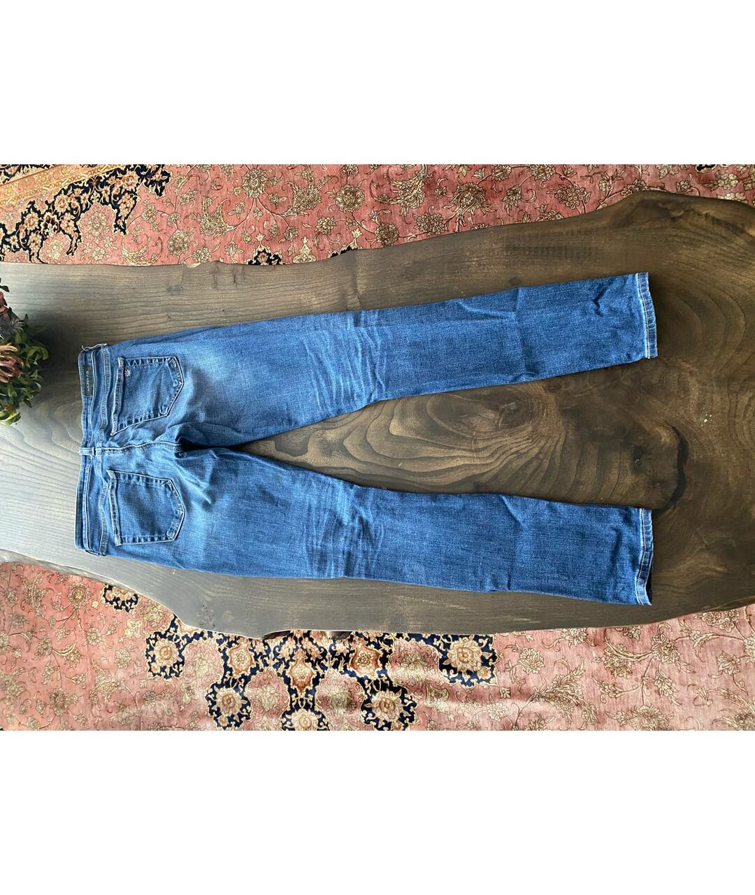 ALEXA CHUNG Синие хлопко-эластановые прямые джинсы, фото 2