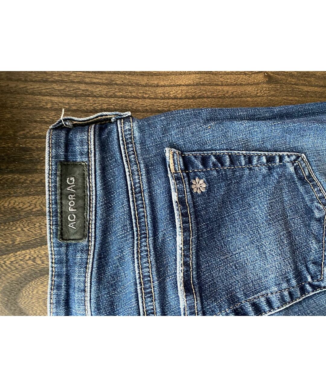ALEXA CHUNG Синие хлопко-эластановые прямые джинсы, фото 5