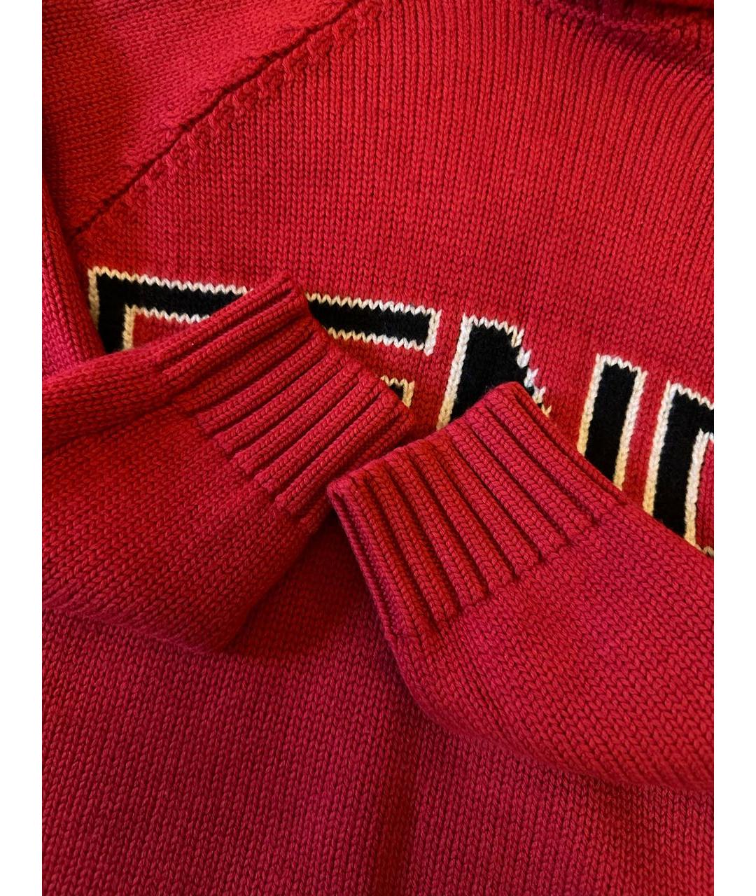 FENDI Красный шерстяной джемпер / свитер, фото 4
