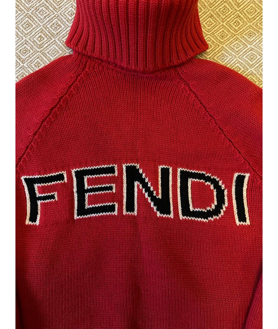 FENDI Красный шерстяной джемпер / свитер, фото 2