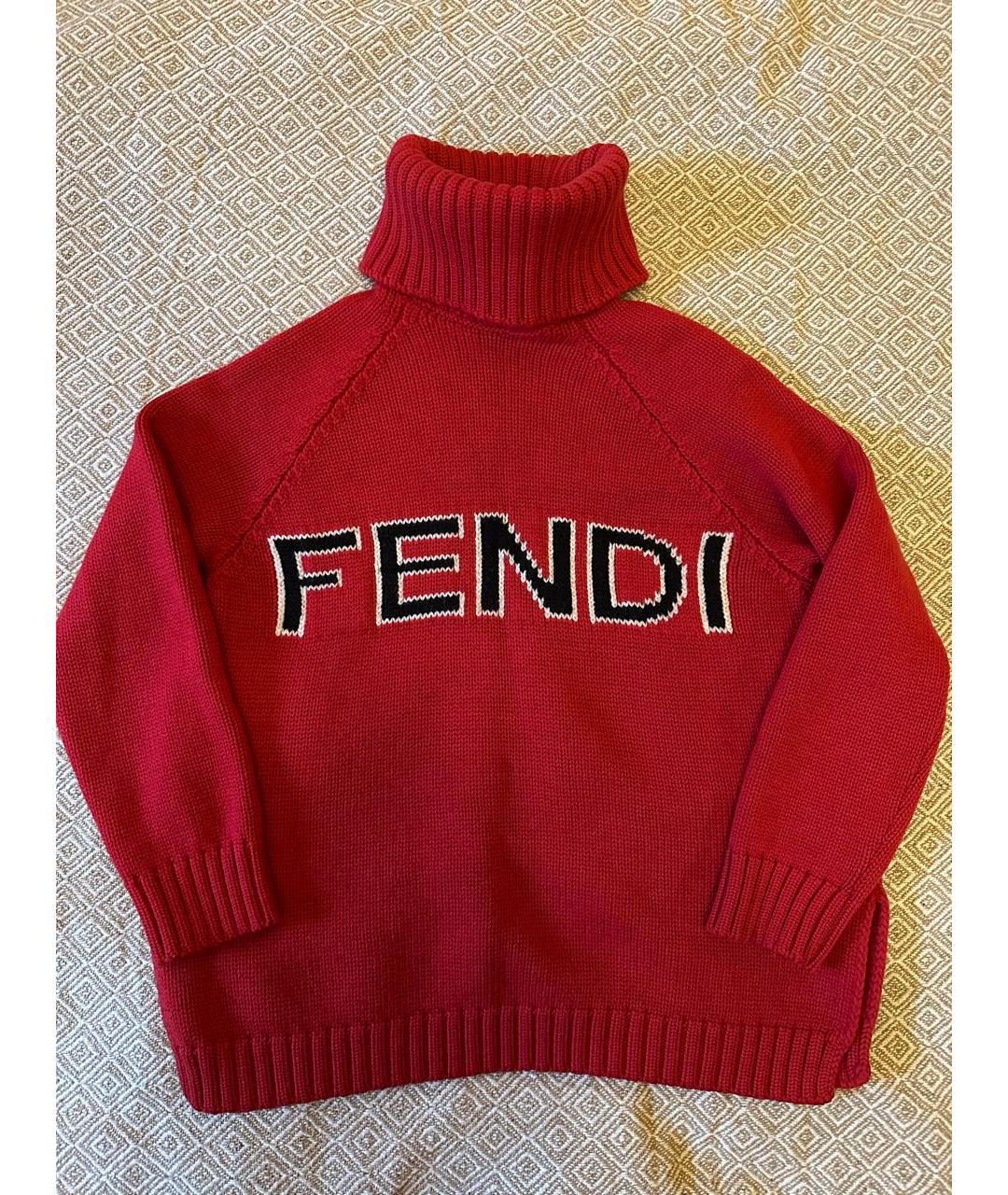 FENDI Красный шерстяной джемпер / свитер, фото 9