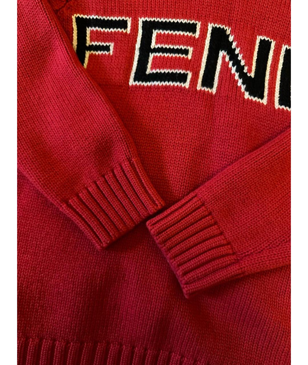 FENDI Красный шерстяной джемпер / свитер, фото 3