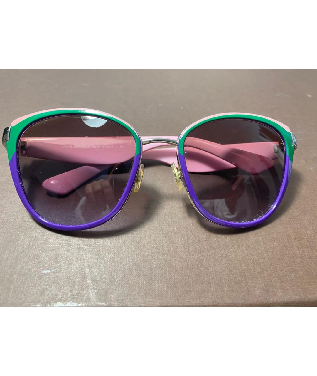 DOLCE&GABBANA Розовые пластиковые солнцезащитные очки, фото 4