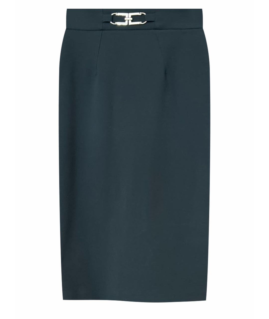 ELISABETTA FRANCHI Черная полиэстеровая юбка миди, фото 1