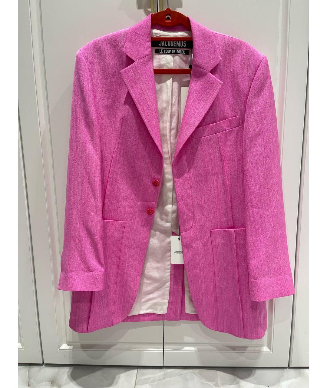 JACQUEMUS Розовый вискозный жакет/пиджак, фото 6