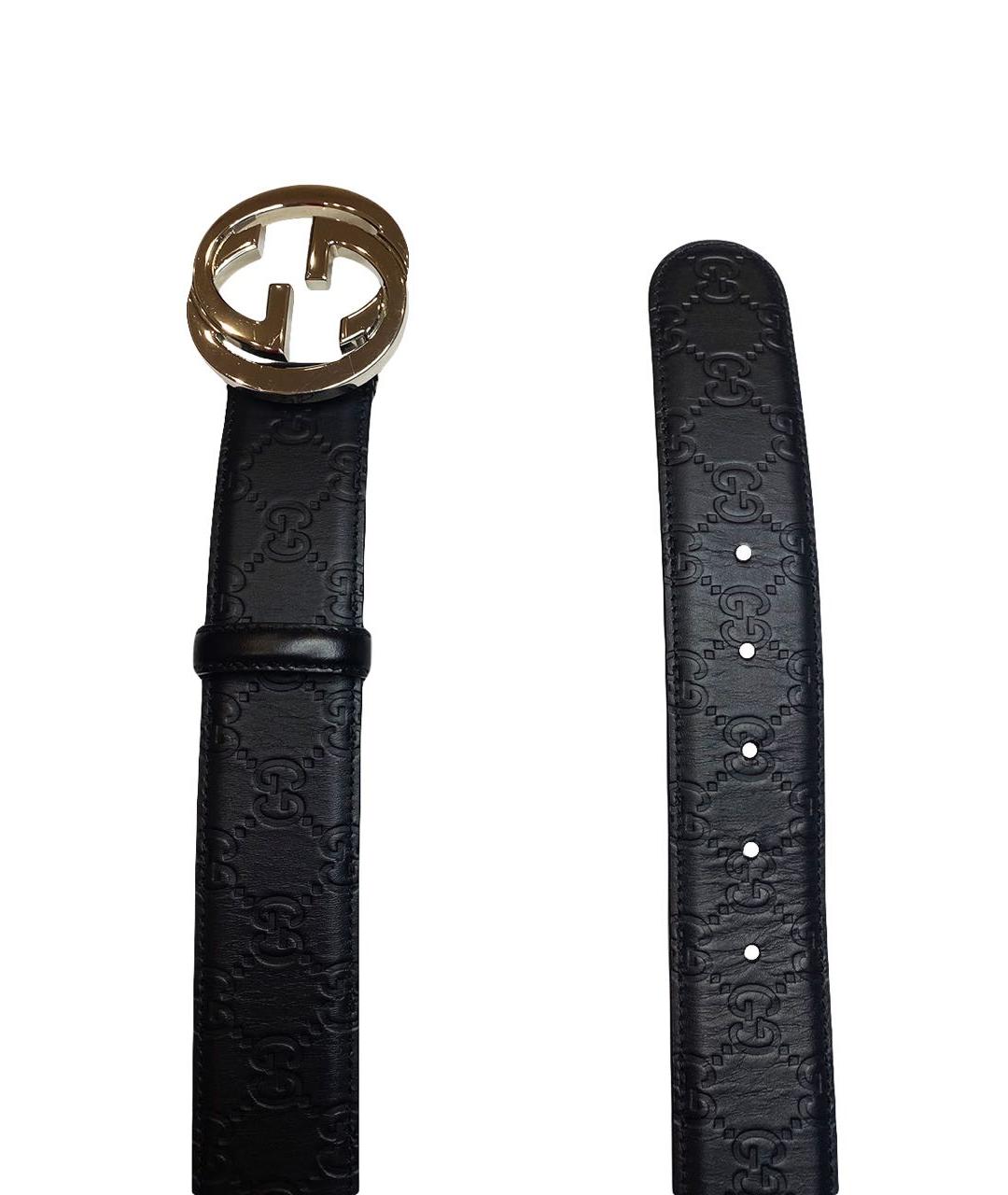 GUCCI Черный кожаный ремень, фото 2
