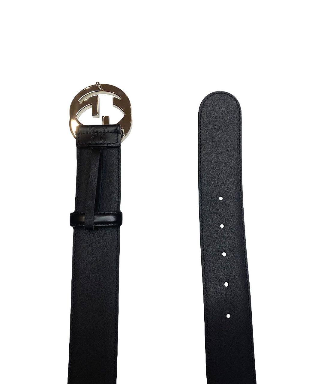 GUCCI Черный кожаный ремень, фото 3