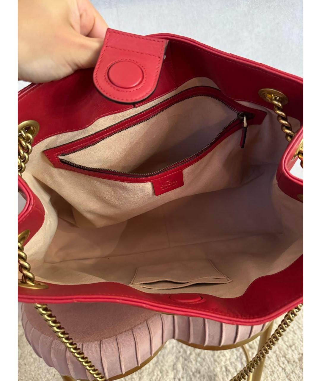 GUCCI Красная кожаная сумка с короткими ручками, фото 4