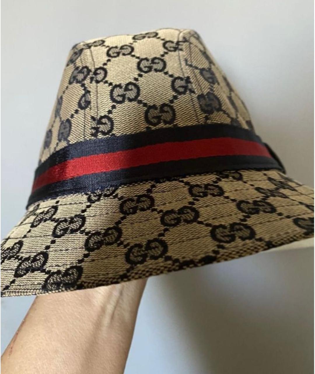 GUCCI Бежевая хлопковая панама, фото 2