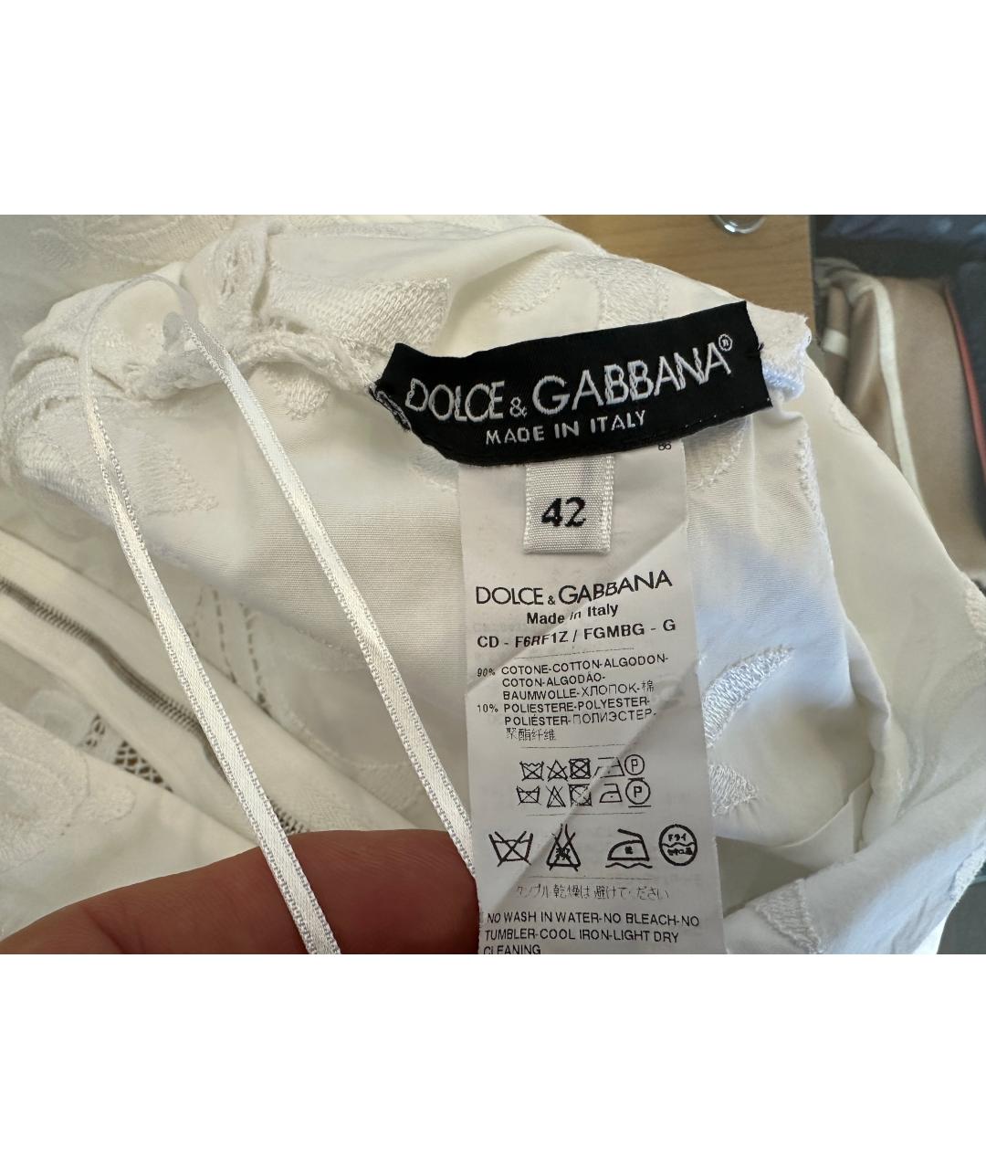 DOLCE&GABBANA Белый сарафан, фото 4