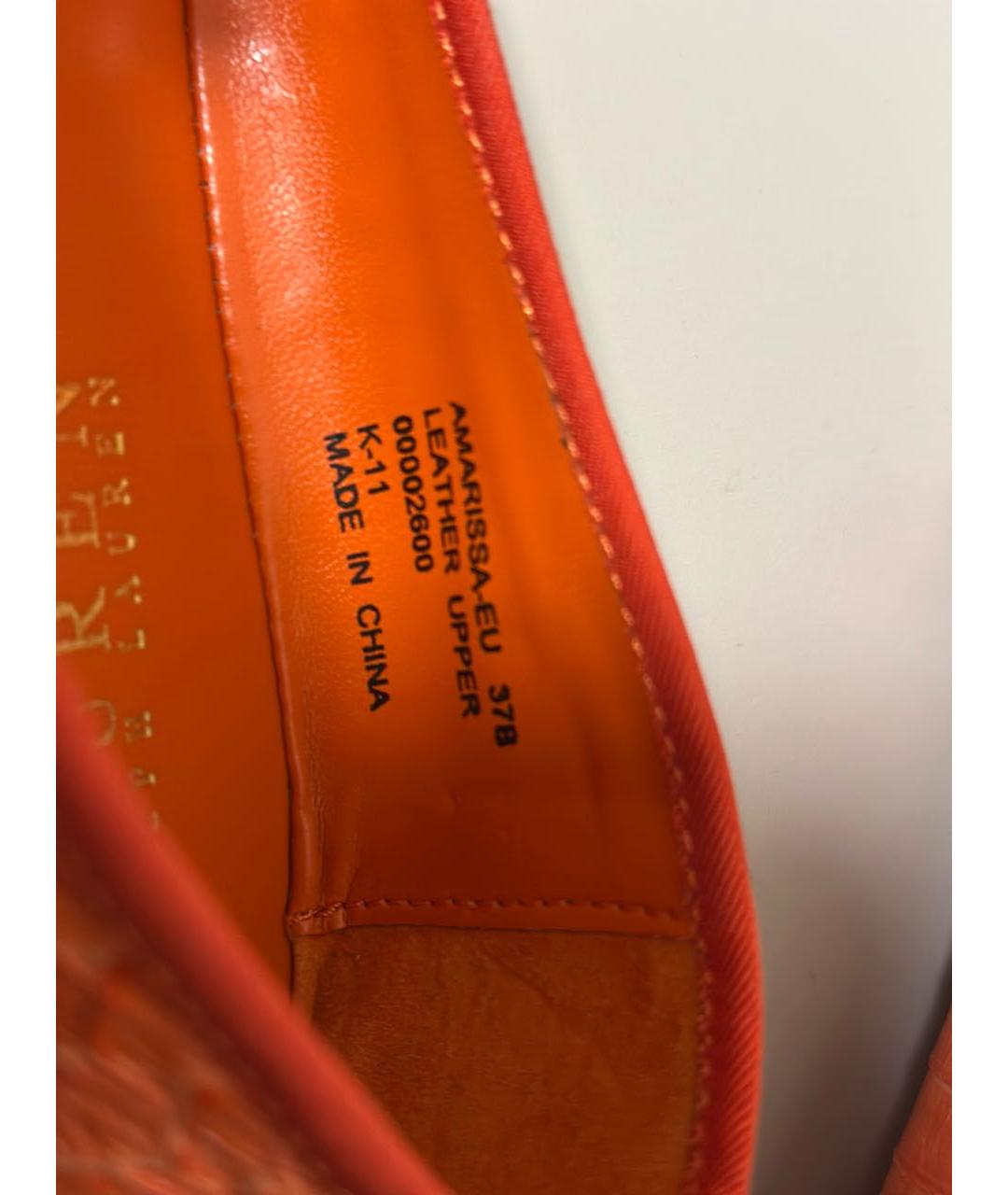 RALPH LAUREN Оранжевое балетки из искусственной кожи, фото 5