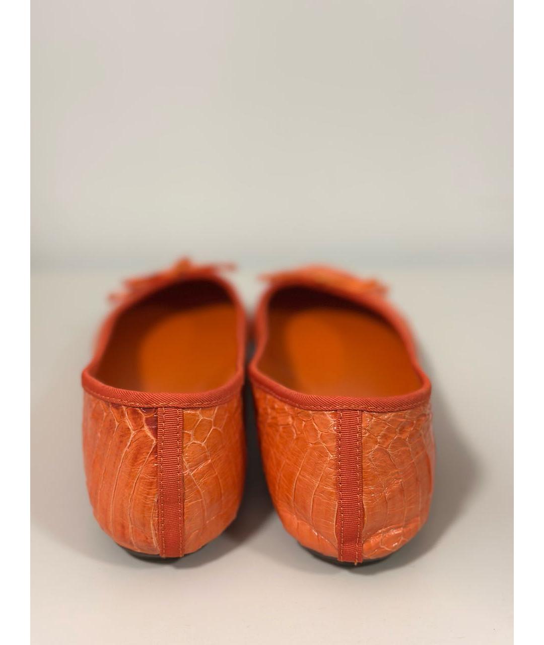 RALPH LAUREN Оранжевое балетки из искусственной кожи, фото 4