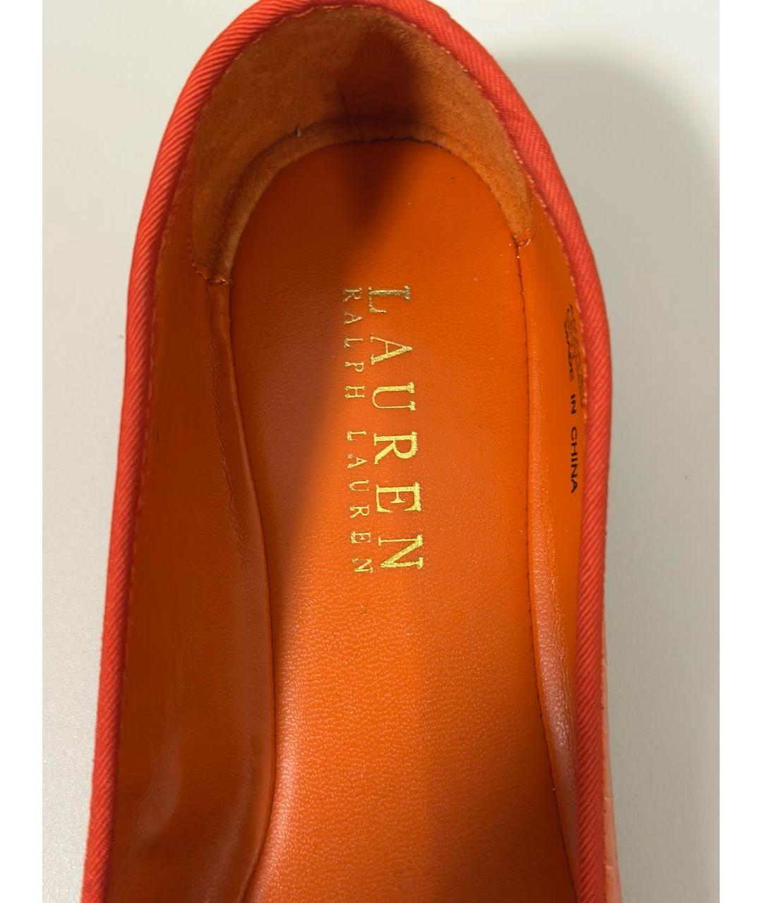 RALPH LAUREN Оранжевое балетки из искусственной кожи, фото 6