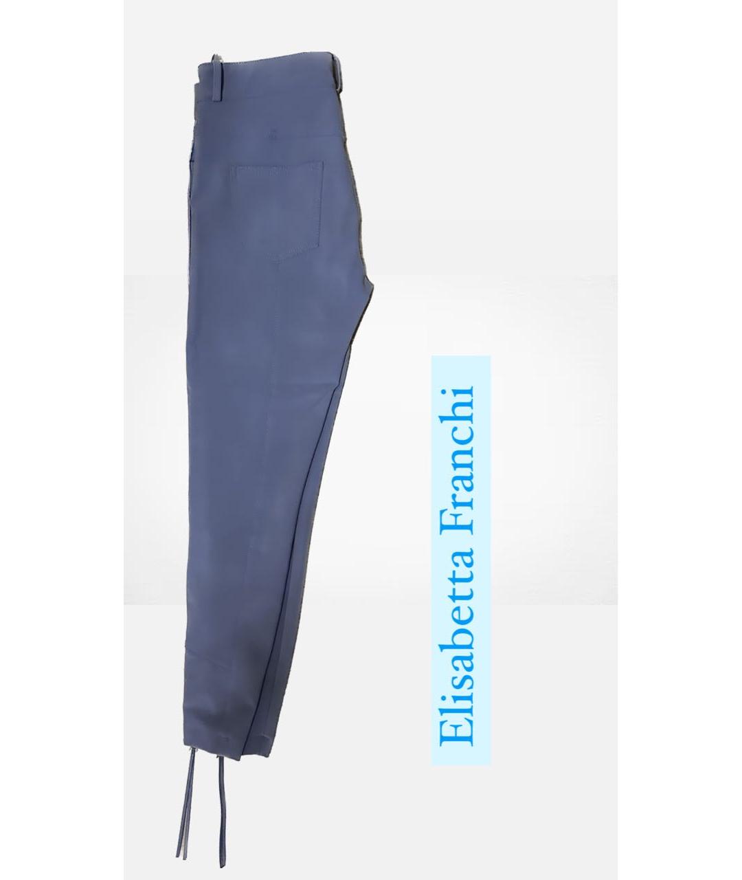 ELISABETTA FRANCHI Голубые полиамидовые брюки узкие, фото 3