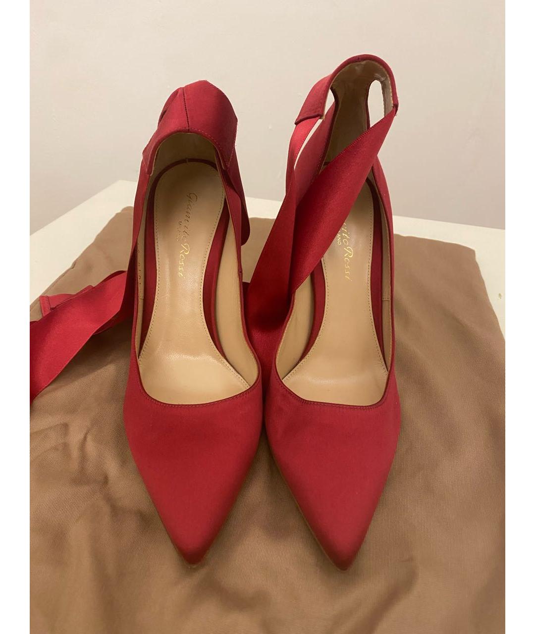 GIANVITO ROSSI Красные текстильные туфли, фото 2
