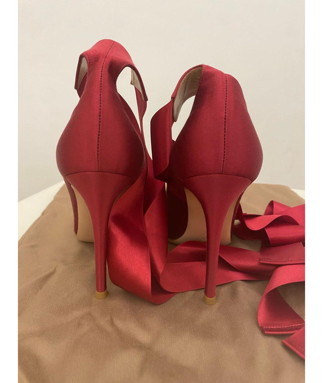 GIANVITO ROSSI Красные текстильные туфли, фото 4