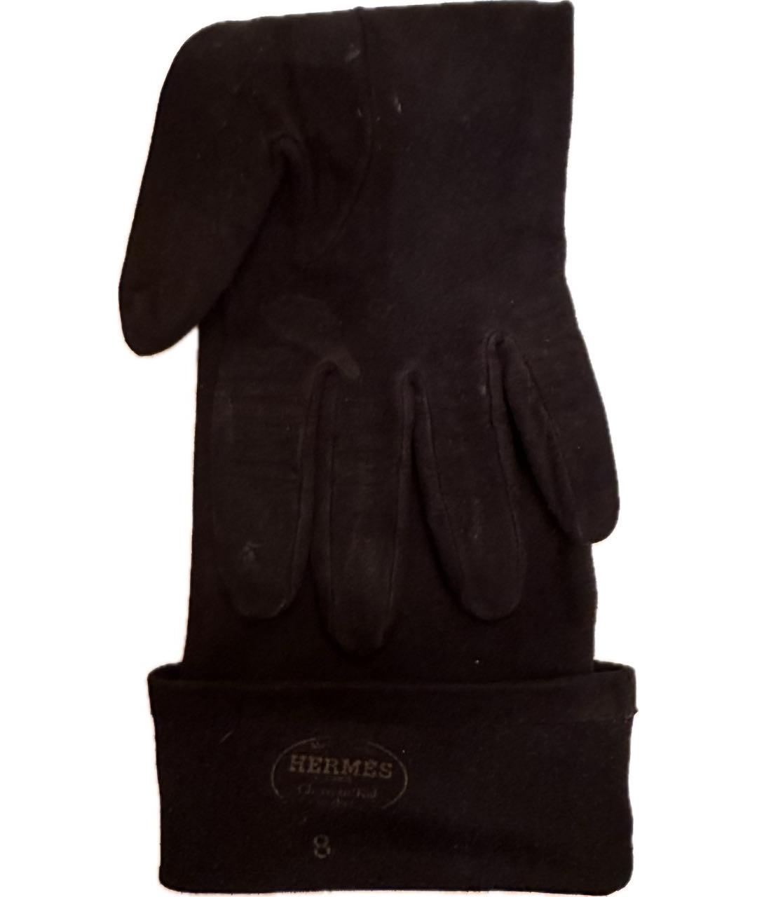 HERMES Черные перчатки, фото 3