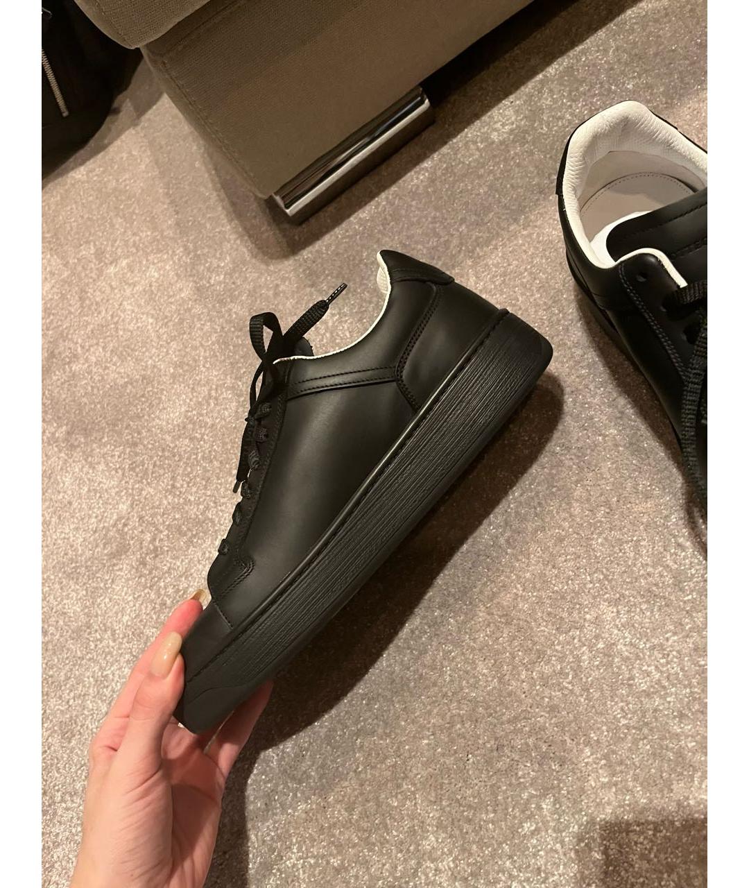 BOTTEGA VENETA Черные кожаные кеды, фото 3