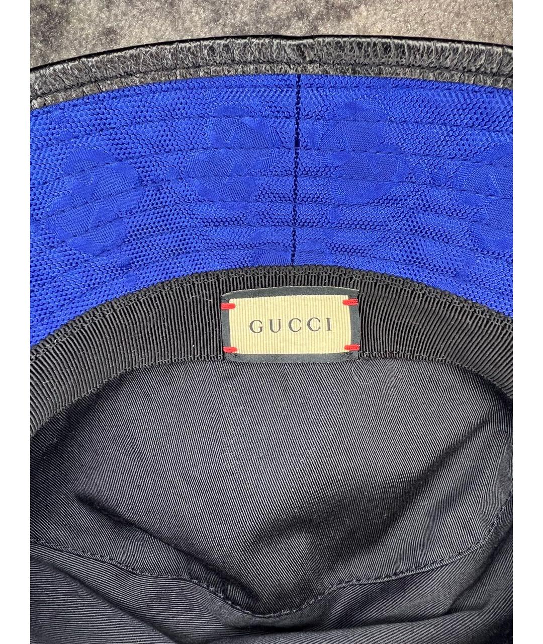 GUCCI Синяя хлопковая шляпа, фото 6