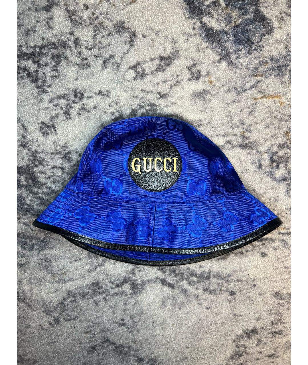 GUCCI Синяя хлопковая шляпа, фото 3