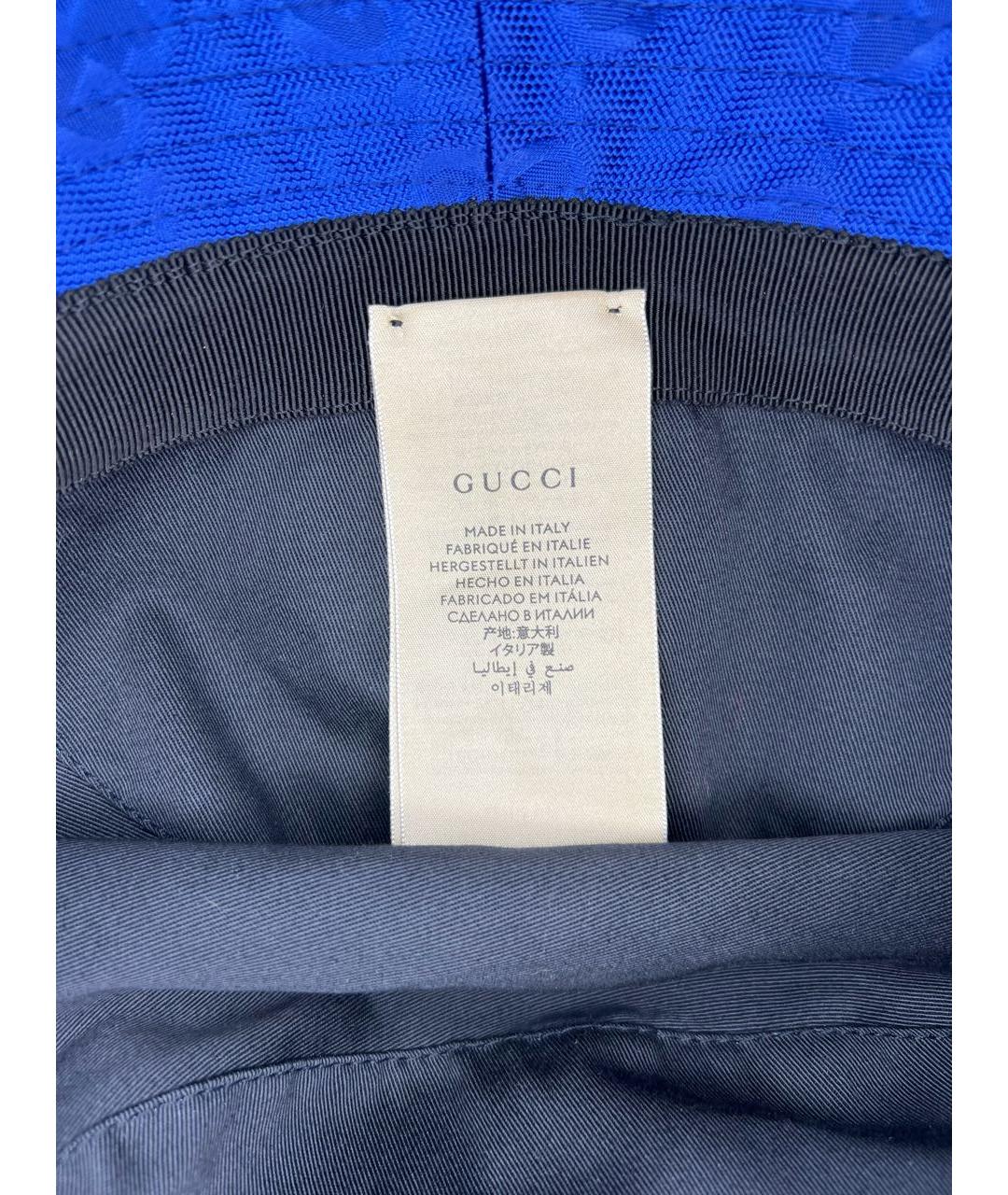 GUCCI Синяя хлопковая шляпа, фото 7