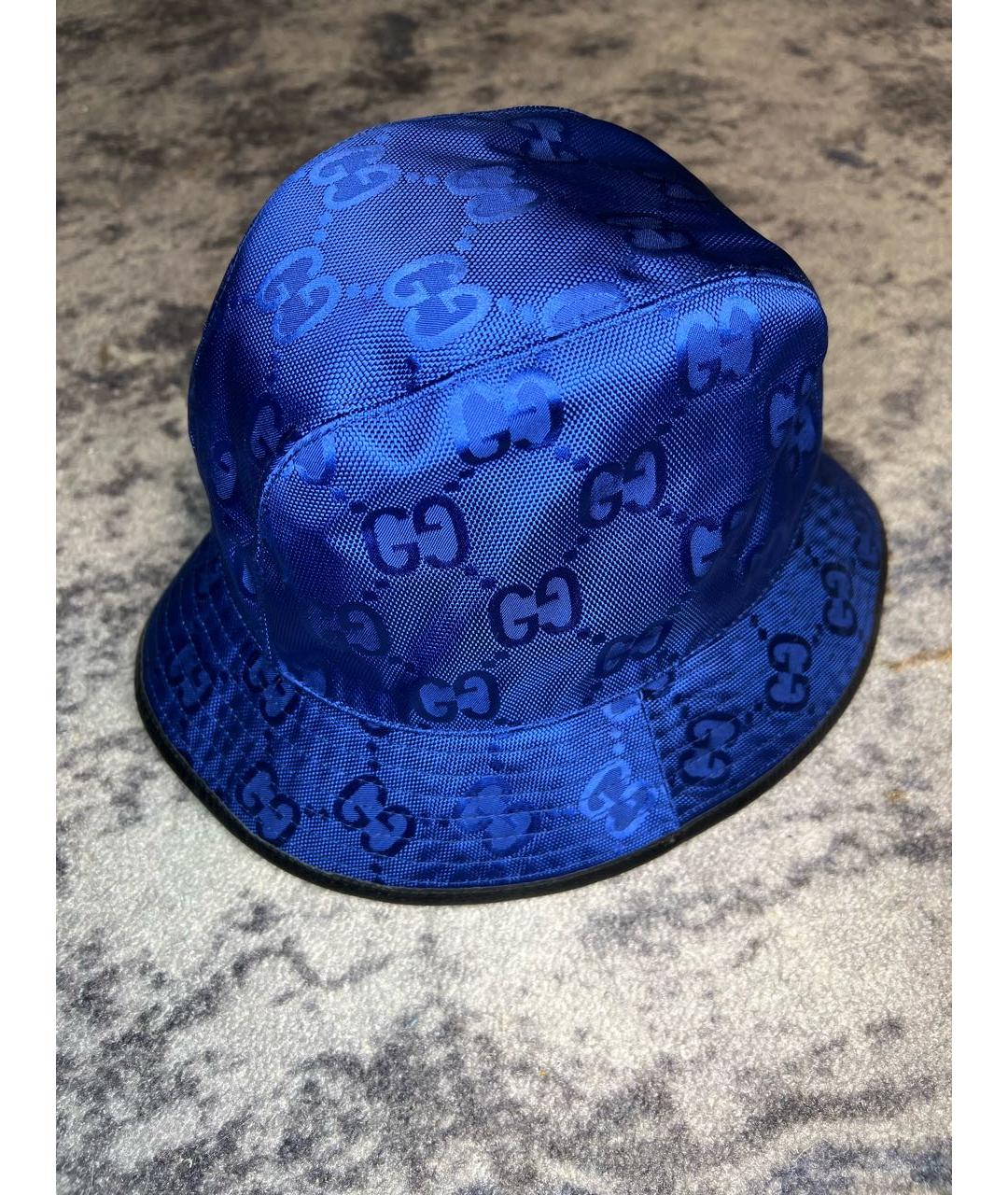 GUCCI Синяя хлопковая шляпа, фото 2