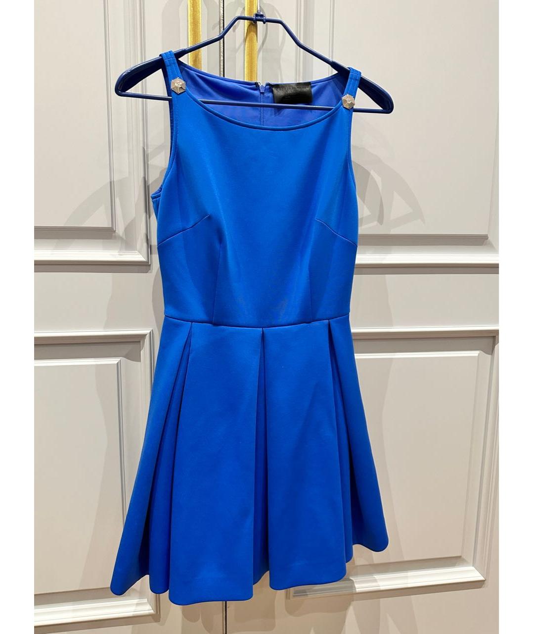 PHILIPP PLEIN Синее полиэстеровое коктейльное платье, фото 2
