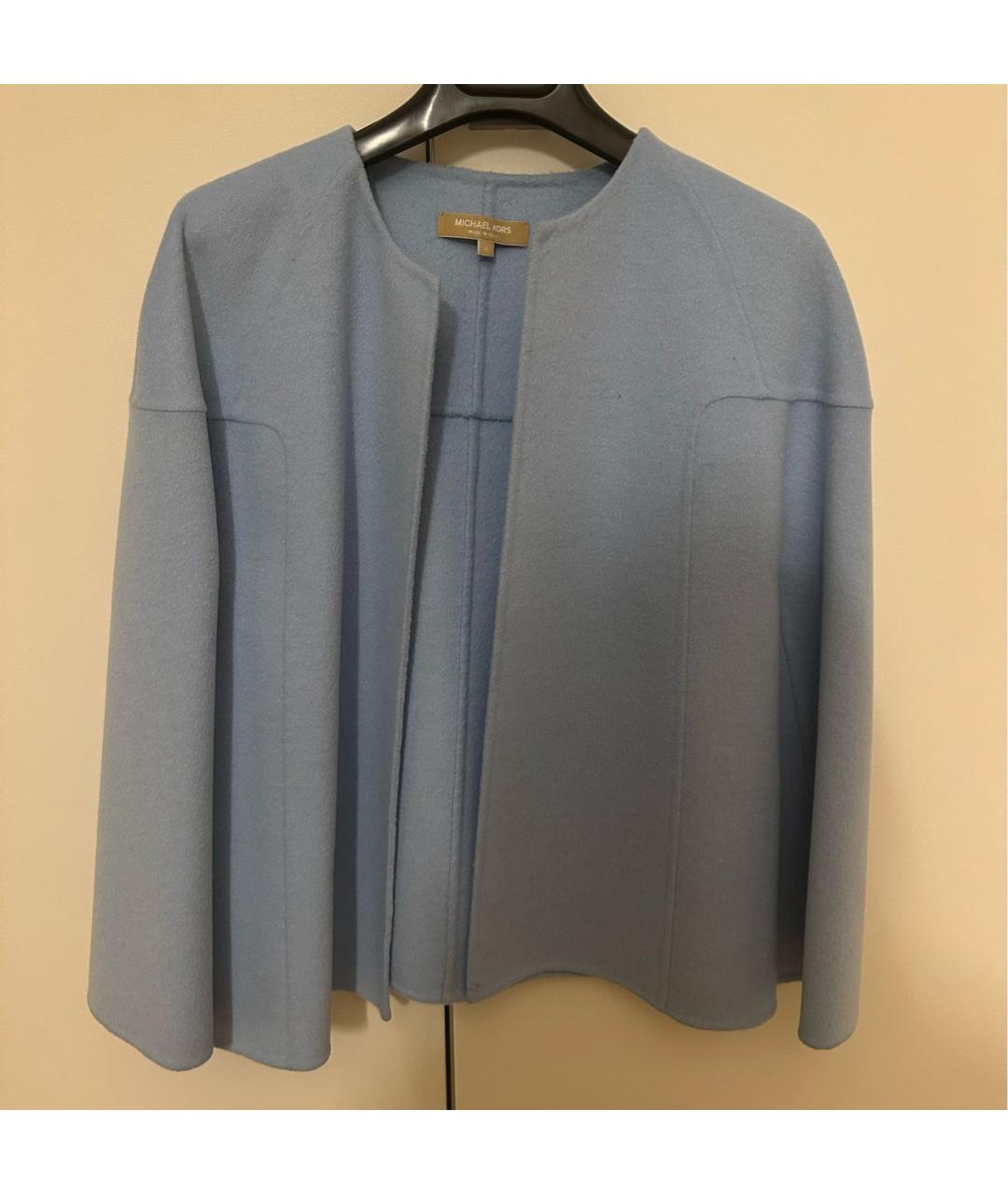 MICHAEL KORS Голубое шерстяное пальто, фото 6