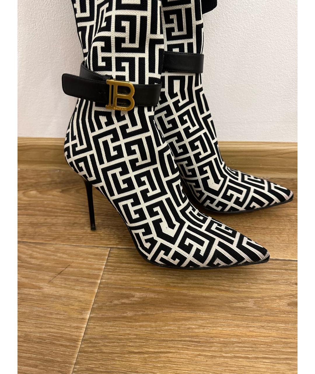 BALMAIN Черные текстильные ботфорты, фото 8