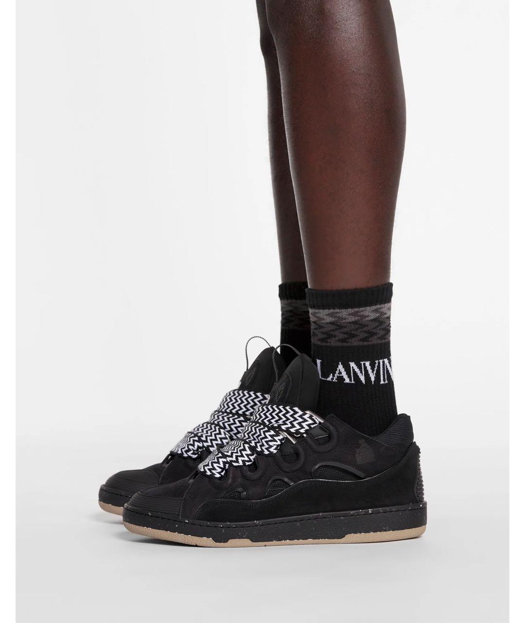 LANVIN Черные низкие кроссовки / кеды, фото 2