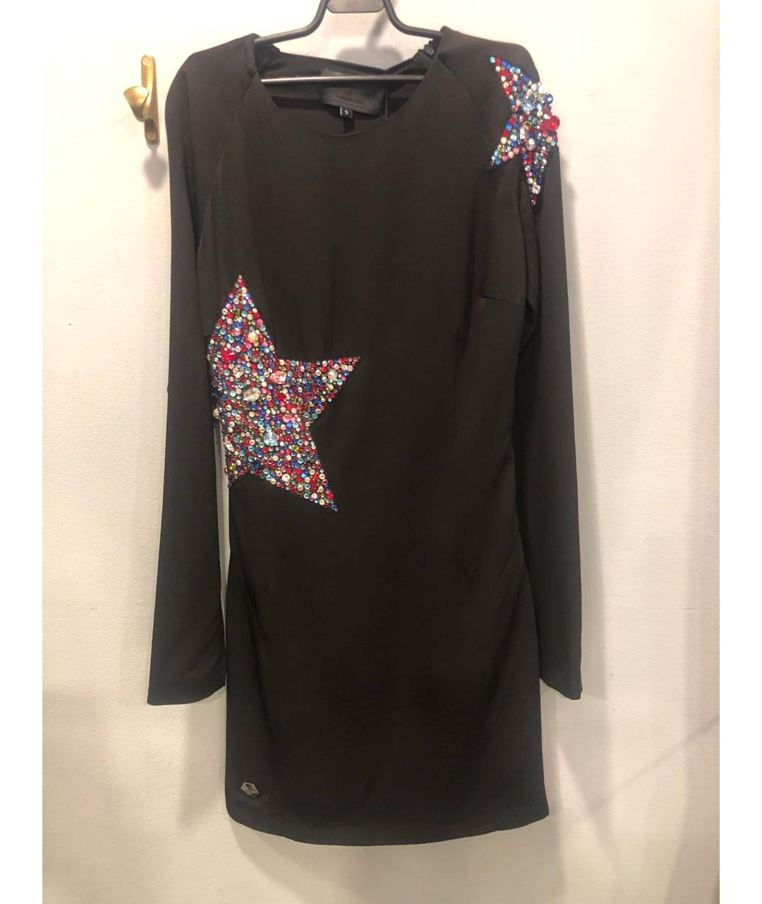 PHILIPP PLEIN Черное вискозное вечернее платье, фото 8