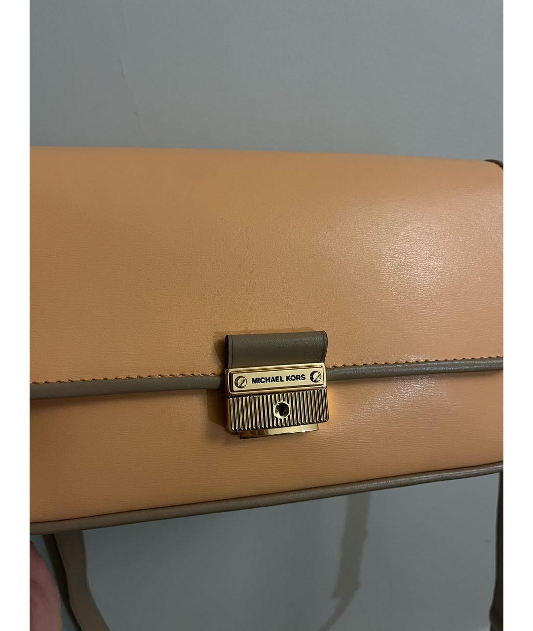 MICHAEL KORS Оранжевая кожаная сумка через плечо, фото 2