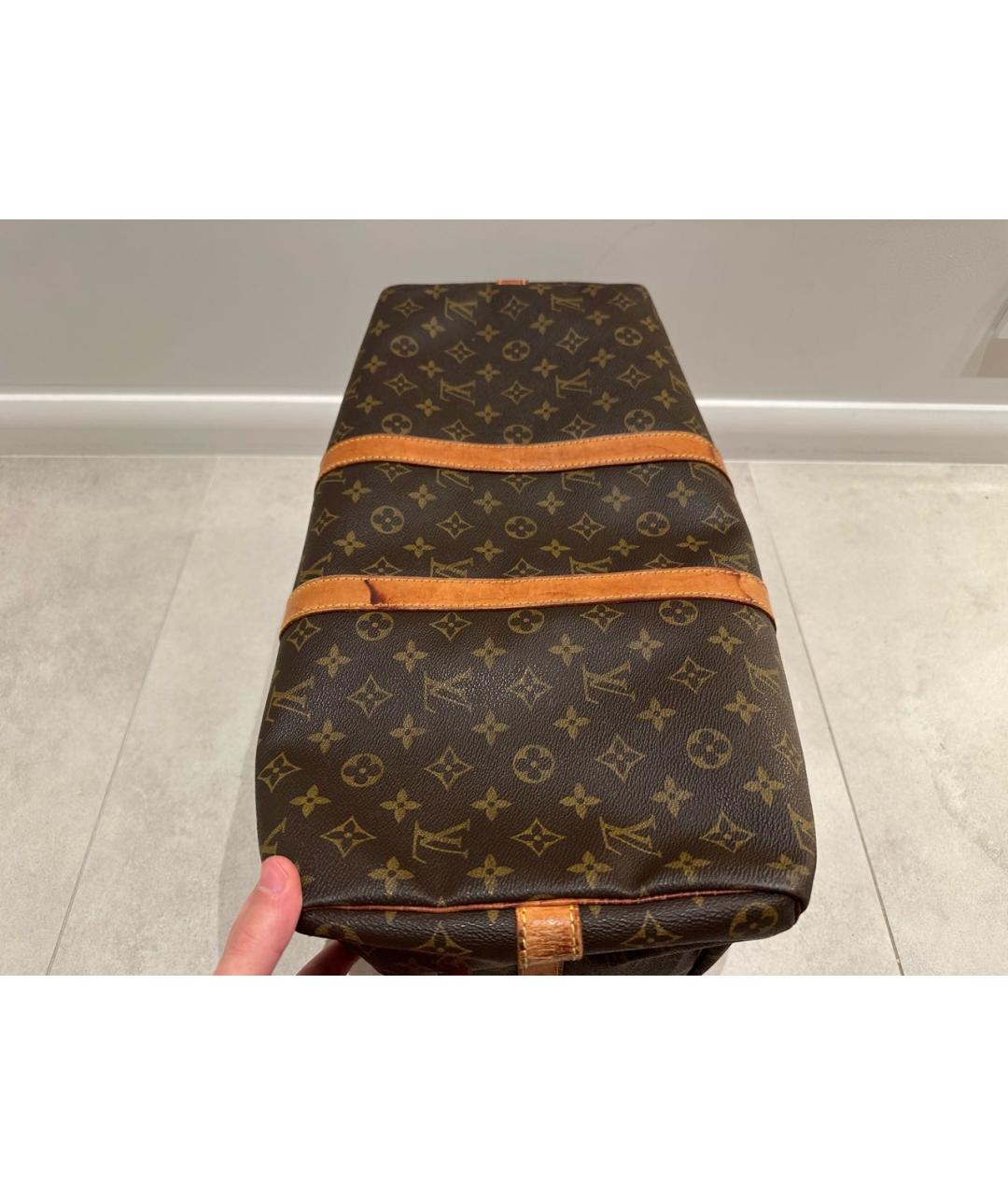 LOUIS VUITTON Коричневая кожаная дорожная/спортивная сумка, фото 5