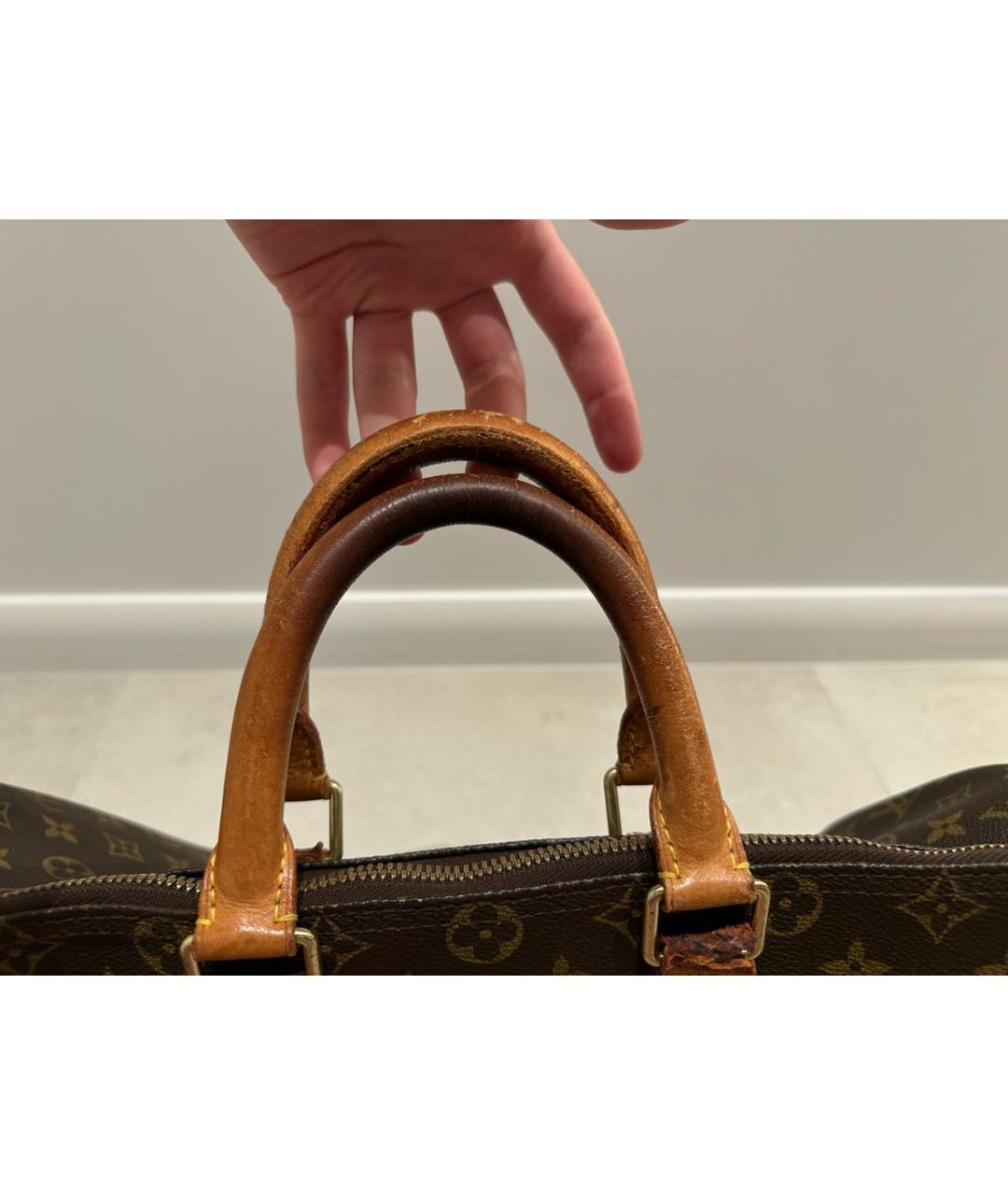 LOUIS VUITTON Коричневая кожаная дорожная/спортивная сумка, фото 6