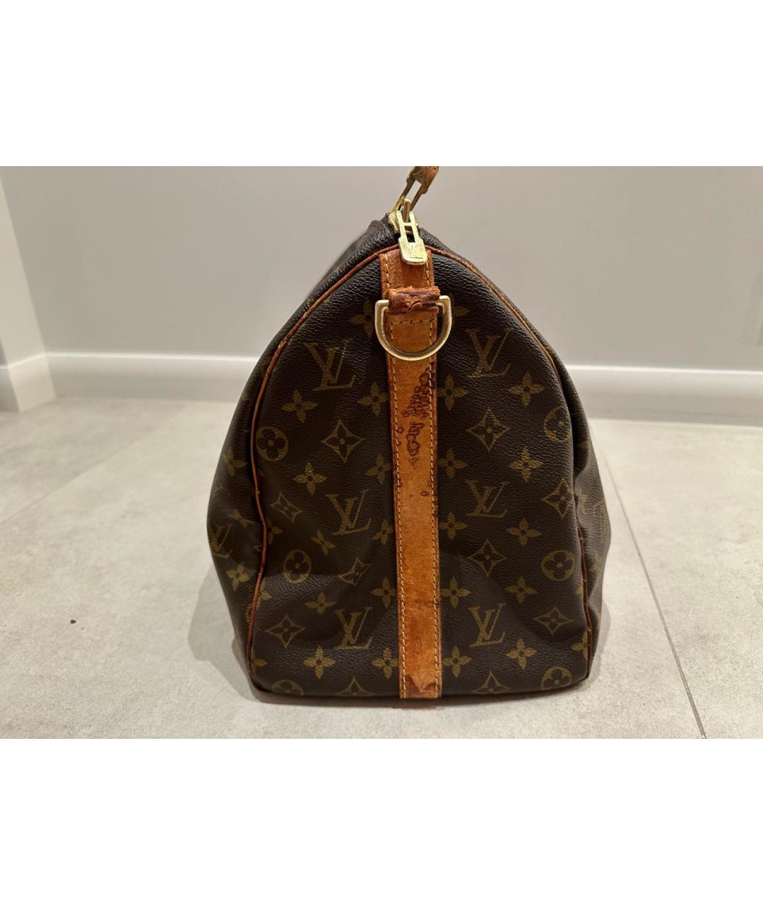 LOUIS VUITTON Коричневая кожаная дорожная/спортивная сумка, фото 4