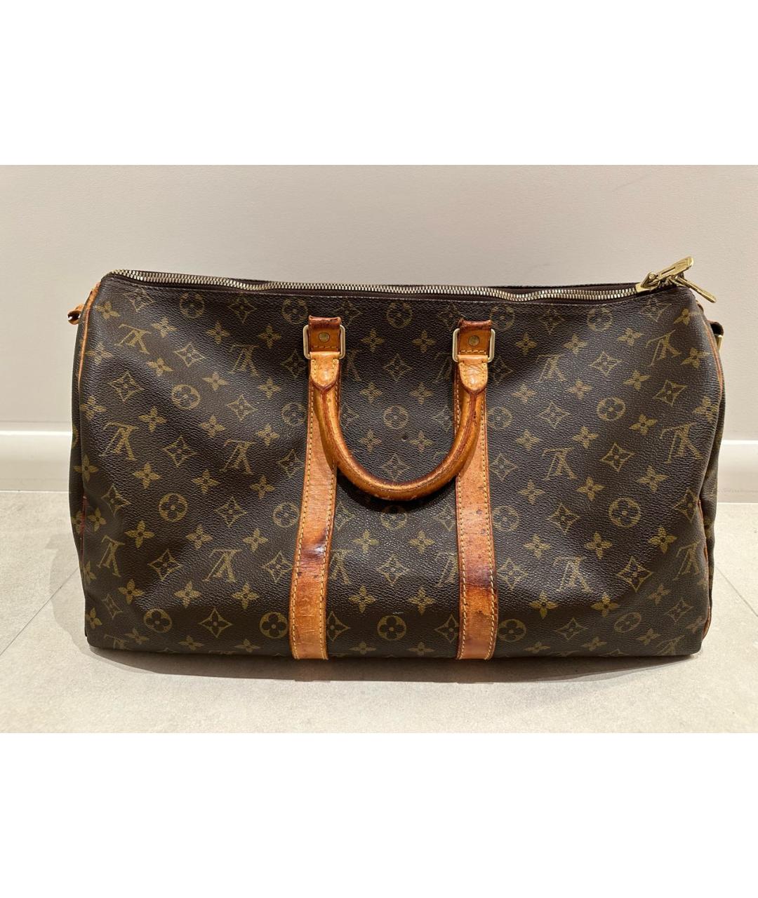 LOUIS VUITTON Коричневая кожаная дорожная/спортивная сумка, фото 2