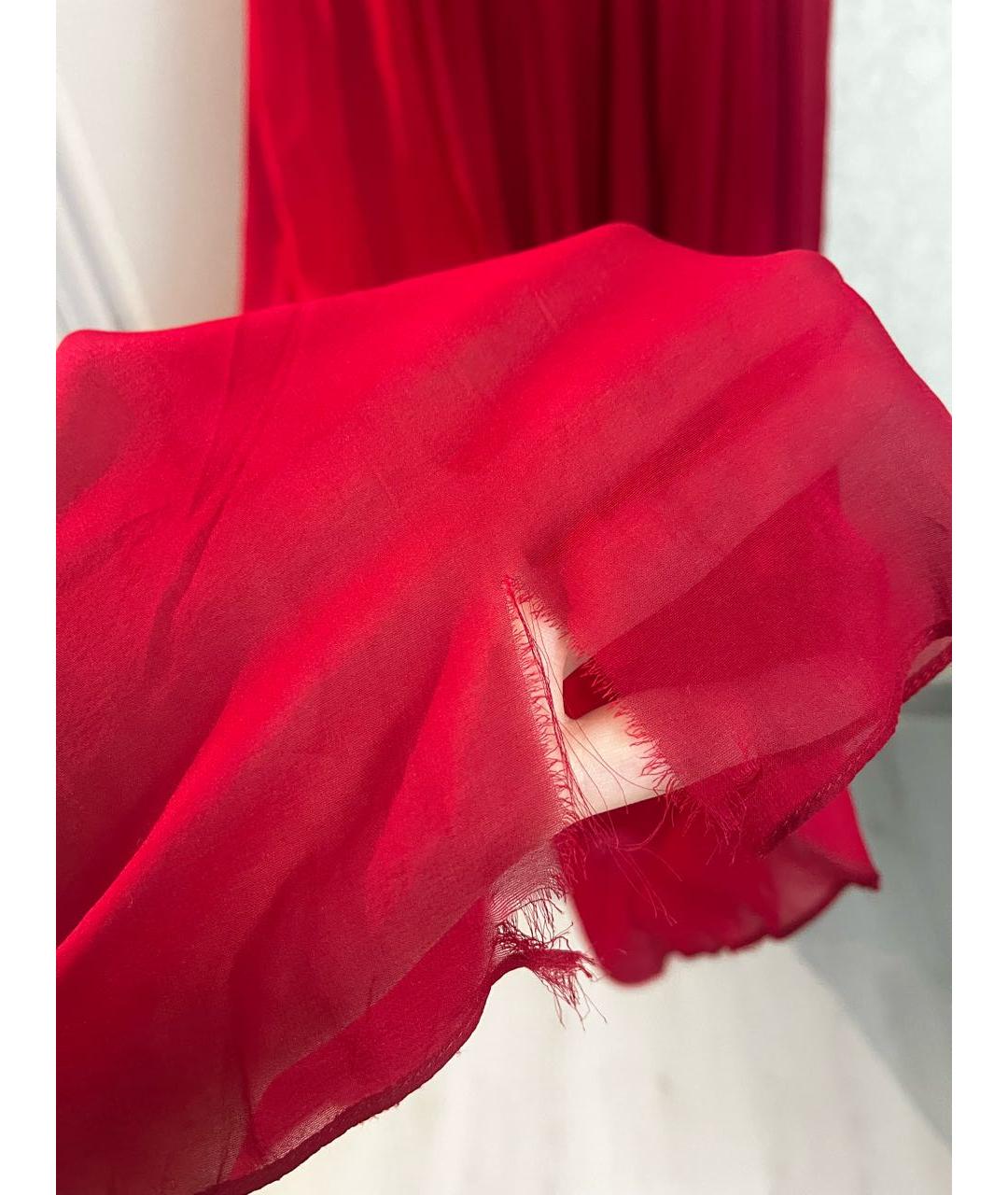 ZAC POSEN Красное шифоновое вечернее платье, фото 5