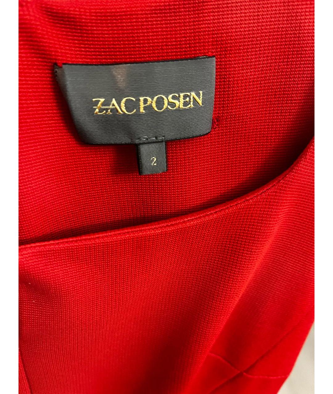 ZAC POSEN Красное шифоновое вечернее платье, фото 4