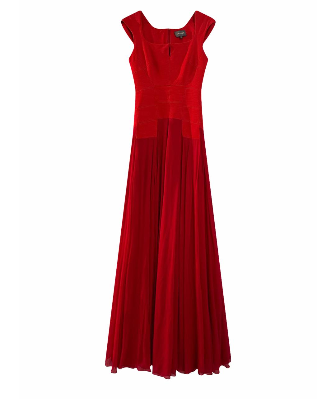 ZAC POSEN Красное шифоновое вечернее платье, фото 1