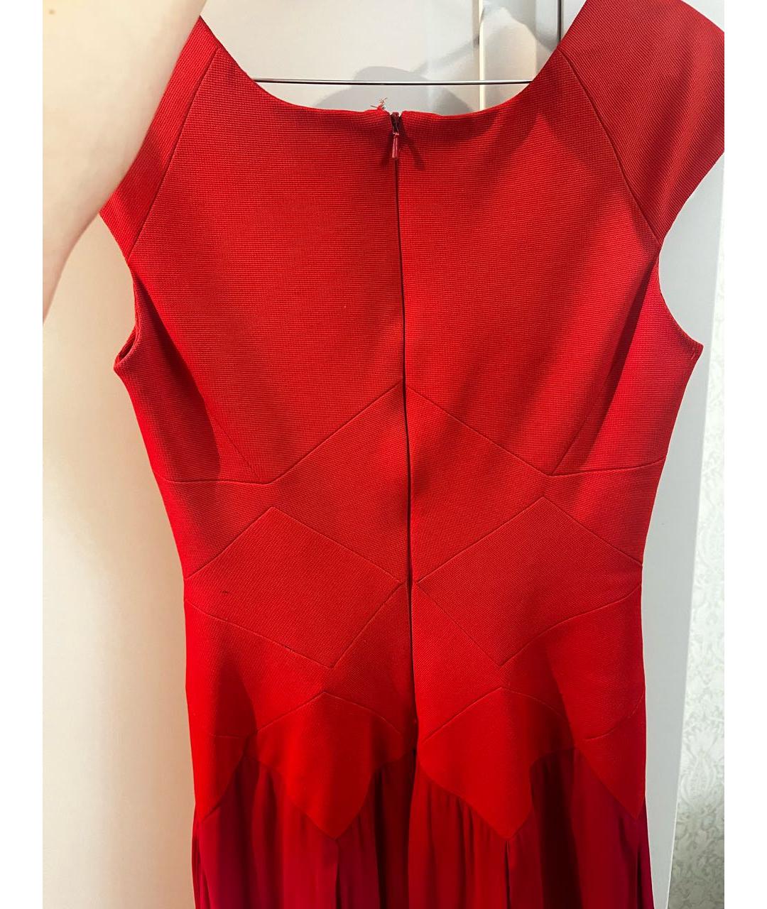 ZAC POSEN Красное шифоновое вечернее платье, фото 2