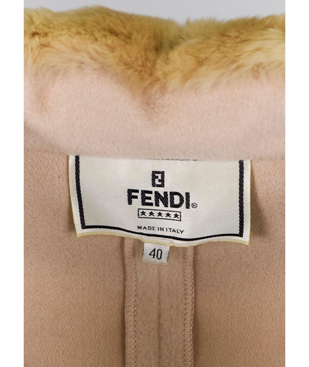 FENDI Бежевое шерстяное пальто, фото 3