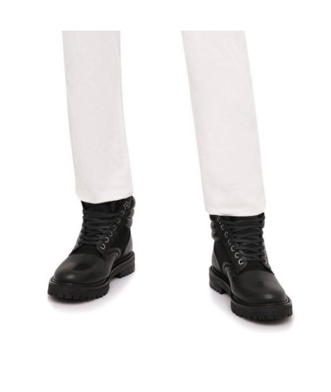 JIMMY CHOO Черные кожаные высокие ботинки, фото 5