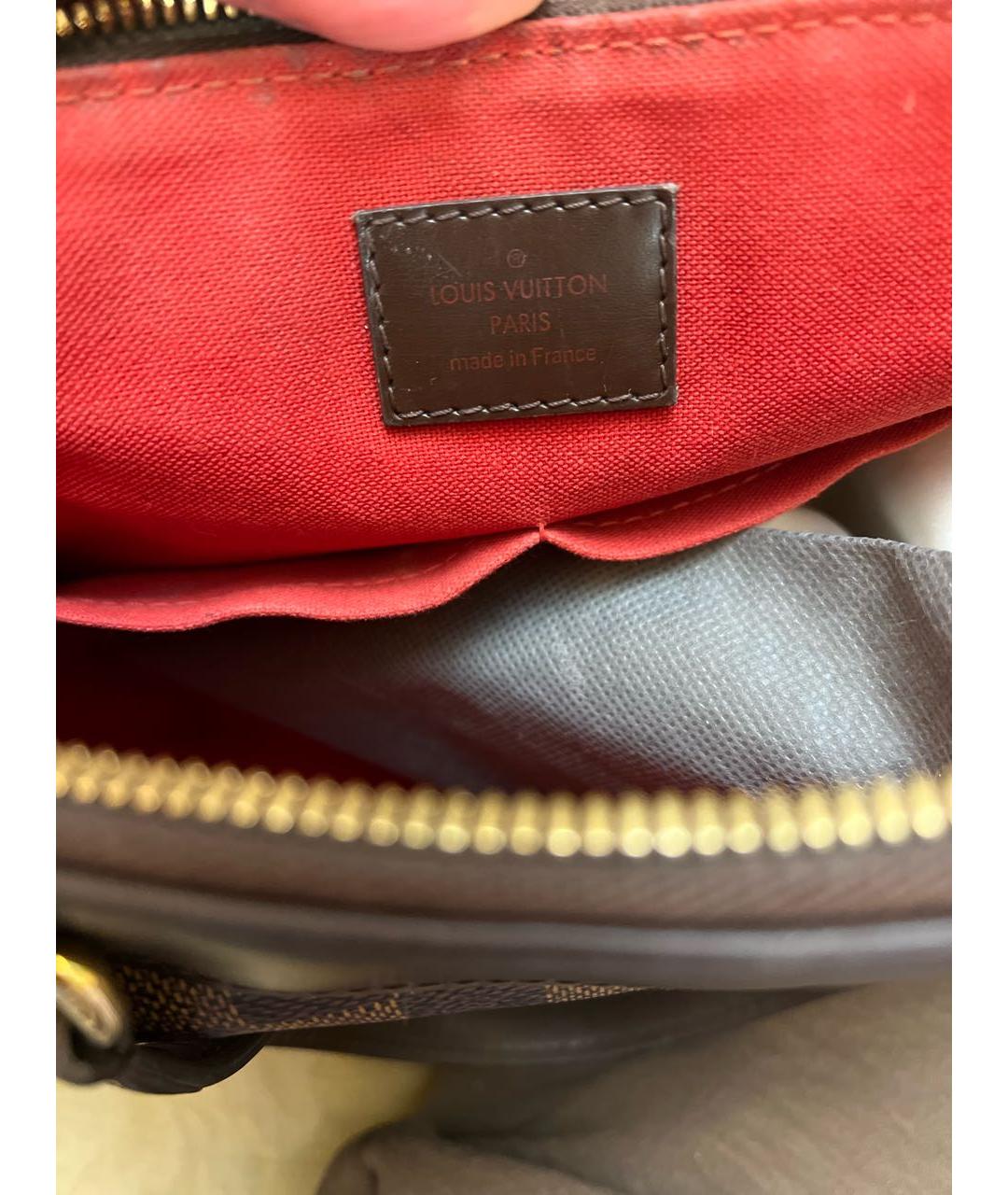 LOUIS VUITTON Коричневая кожаная сумка с короткими ручками, фото 4