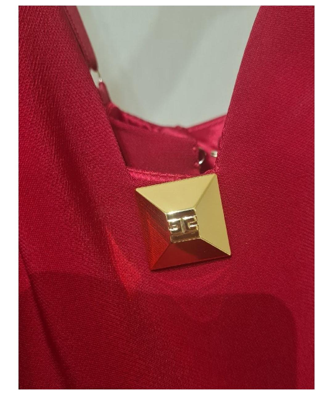 ELISABETTA FRANCHI Красное вискозное повседневное платье, фото 4