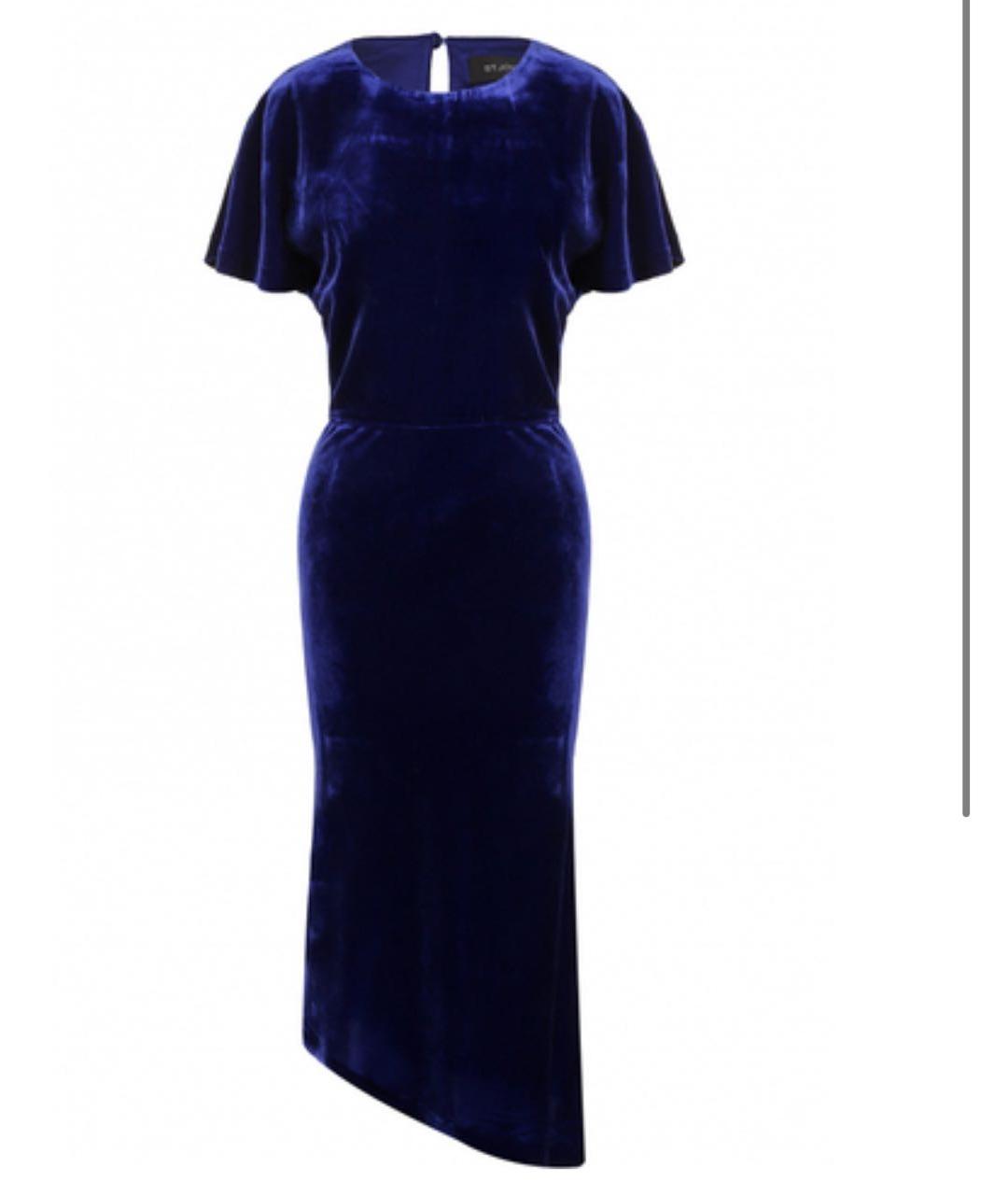 ST. JOHN Темно-синее бархатное вечернее платье, фото 9